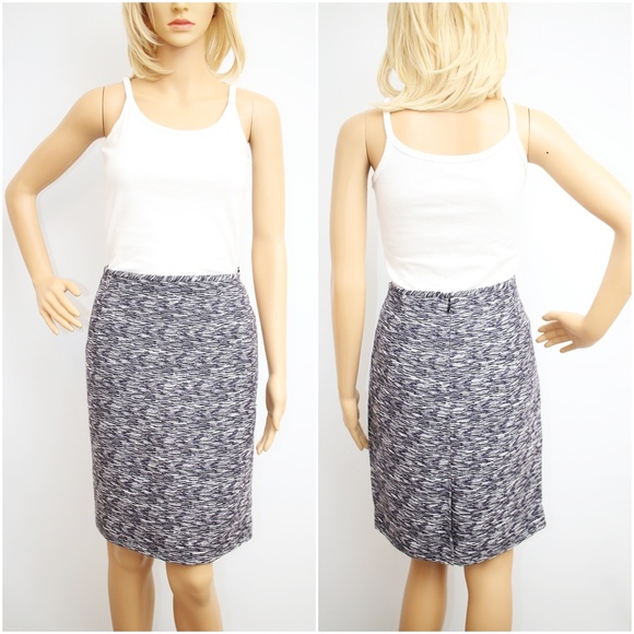 NEW CK Cotton Linen Blend Straight Skirt Sz 12 - Picture 2 of 8